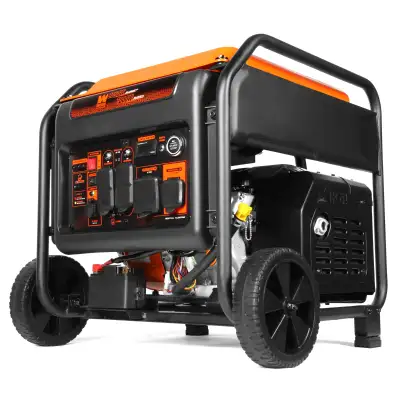 8750-Watt RV and Transfer-Switch-Ready 120V/240V Dual Fuel Open Frame Inverter Generator with Remote...