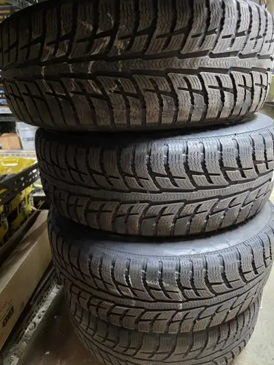 70% Tread 7/32nds Set of 4 BFGoodrich Winter KSI tires on 5x114.3 steel wheels and comes with TPMS s...