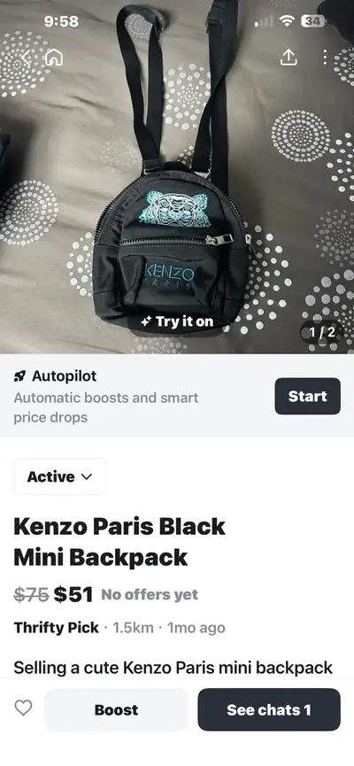 Kinzo small back pack, View more