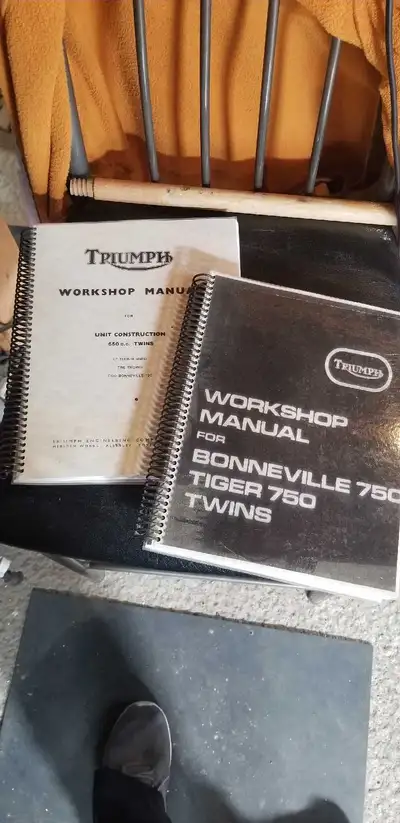 These are Triumph shop manuals for Bonneville and Tiger 750 twins, offering detailed guidance for se...