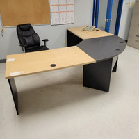 Maple/walnut L-shape desk (2 avail)