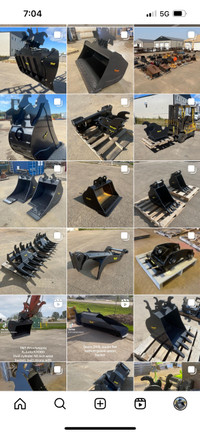 Excavator attachments rakes, buckets, rippers