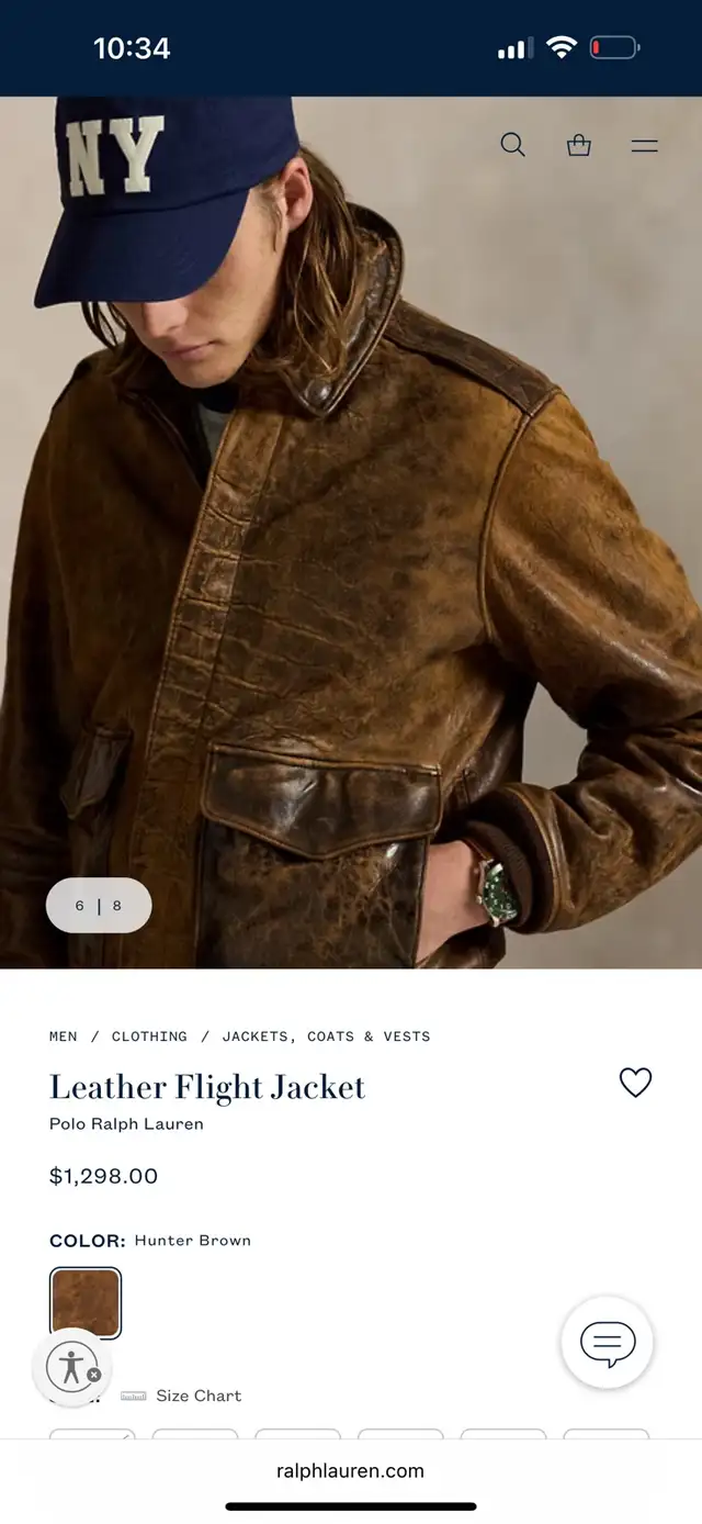 authentic Polo Ralph Lauren bomber flight leather jacket  retail in Men's in City of Montréal - Image 6