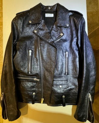 Used Saint Laurent Calfskin Leather Jacket - 48
