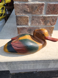 Handcarved Wooden Duck  by Mandalay Box Company