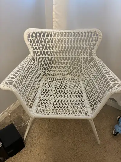 Hogsten wicker chair, purchased from IKEA a couple years ago. Used mostly for decorative purposes in...