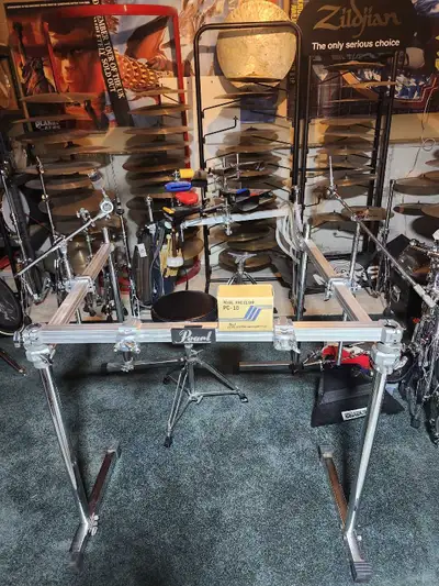 Pearl ICON 3-sided straight drum rack & bonus cymbal; arms!, View more