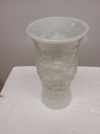 VTG E. O. Brody Crinkle White Glass Vase