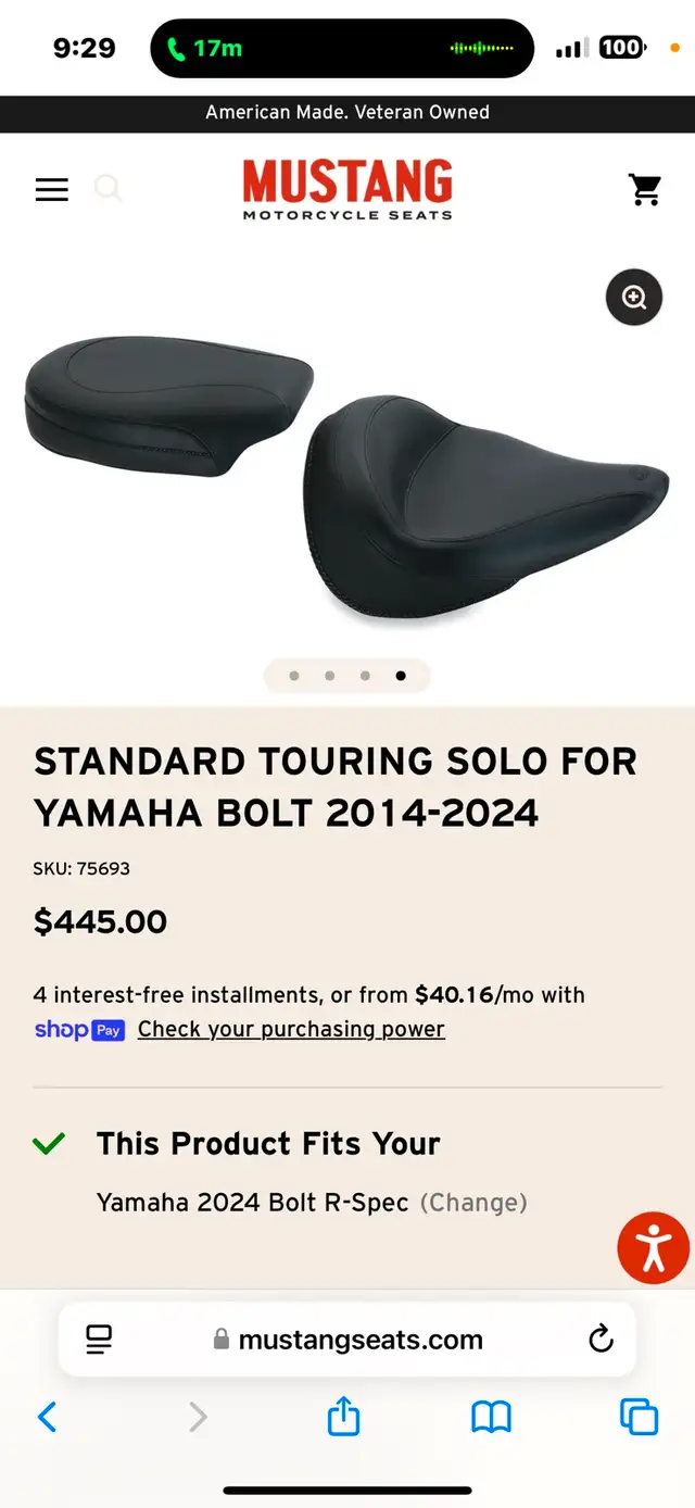 Yamaha Bolt Mustang drivers and passengers seat in Street, Cruisers & Choppers in Delta/Surrey/Langley - Image 5