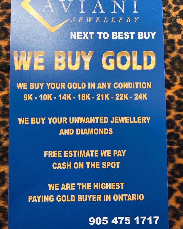 AVIANI JEWELLERY will pay more for your unwanted gold jewellery! in Jewellery & Watches in Markham / York Region - Image 2