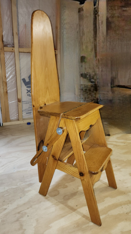 Rare Vintage Metamorphic chairs, Ironing board Ladder Solid wood in Chairs & Recliners in Gatineau