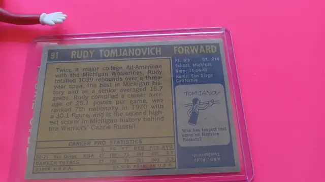 1971-72 Topps Rookie RUDY TOMJANOVICH Basketball Card #9163234577844609121