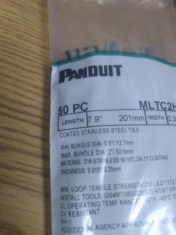 50 PANDUIT MLTC2H-LP316 COATED STAINLESS STEEL 316 7.9 " in Other Business & Industrial in St. John's - Image 4