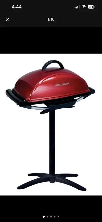 George Foreman Indoor/ Outdoor Grill Electric New in Box George Foreman Product Dimensions: 10.43"D...