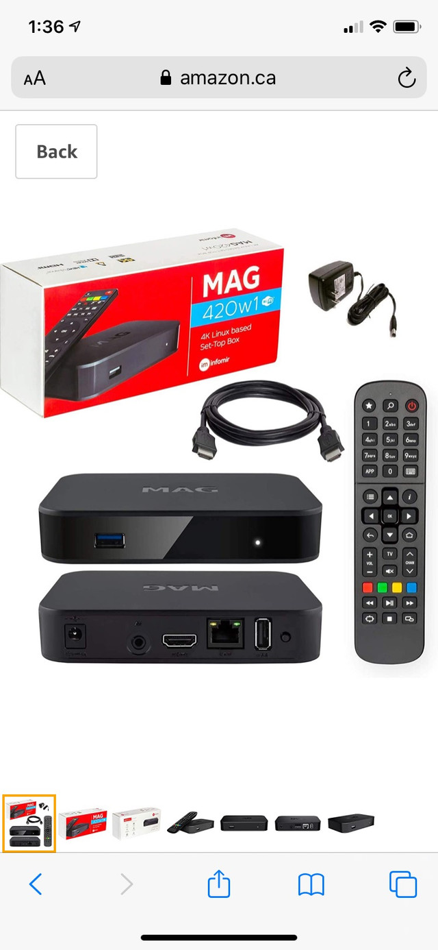 Used mint condition 4K MAG 420W1  IPTV set top Box for sale. in Cell Phone Accessories in Oshawa / Durham Region
