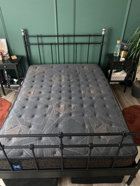 Ikea Svelvik Full Size Metal Bed Frame and SleepCountry MAT   