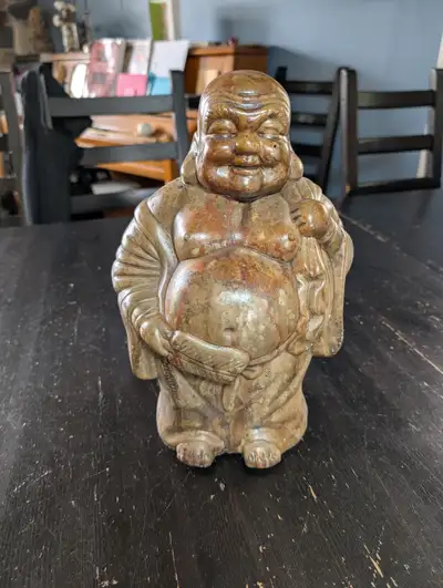 Vintage-Style Laughing Buddha Statue (Budai) – 11.5” Tall, View more