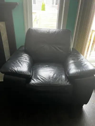 Genuine leather sofa and chair set, View more