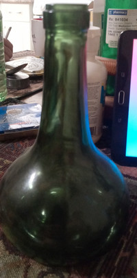 K, Belly bottle, Onionbottle, antique wine bottle MATERIAL Glass