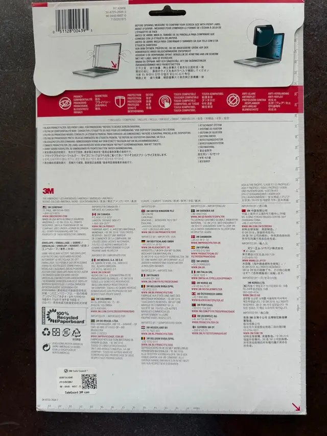 3M 14” Laptop Privacy Screen Filter – 16:9 - unopened in Laptop Accessories in City of Toronto - Image 3