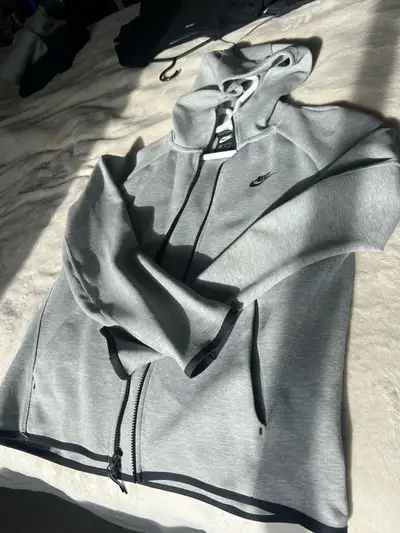 Mens Nike Tech Fleece Hooded Zip Up and Pants Black and Grey All size M $100 for pants $150 for hood...