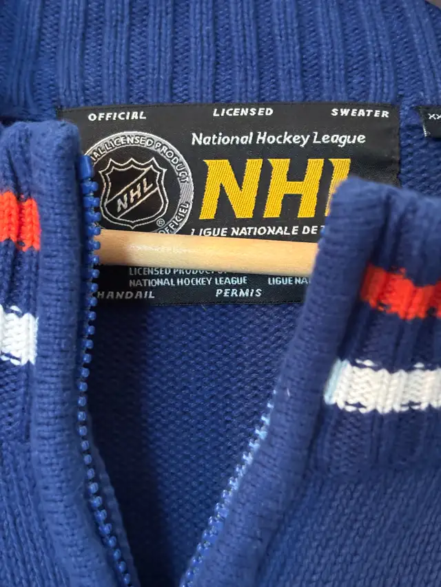 EDMONTON OILERS KNITTED ZIP NECK MENS VINTAGE SWEATER in Men's in St. Albert - Image 8
