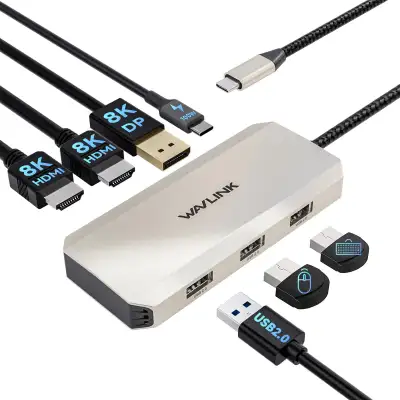 NEW USB C Docking Station, Triple Display 4K@60Hhz HDMI DP, View more