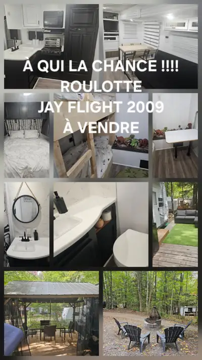 Bonjour à tous, nous avons une magnifique Roulotte Jay flight 2009 à vendre situé au camping Kelly a...