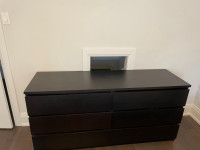 IKEA Malm 6 Drawer Dresser Black/Brown