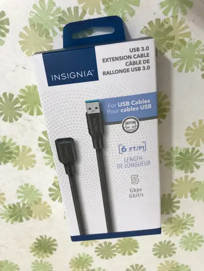 Insignia 6 ft USB 3.0 Extension Cable, View more
