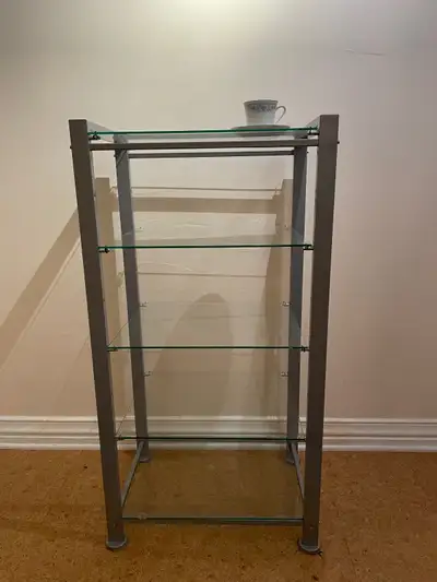 Shelving unit- glass & metal (Downtown Ottawa) mint condition, View more