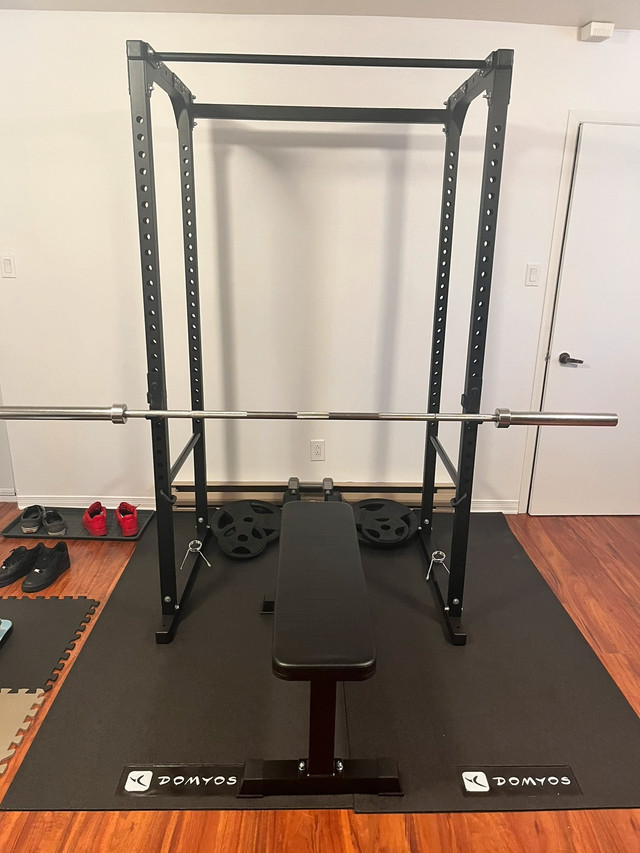 Northern Lights Power Rack Cage + Olympic Bar + Plates + Bench
