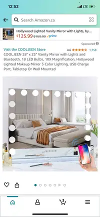 Makeup vanity mirror with lights and Bluetooth 