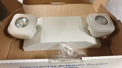 Brand New in the original box, TCP Battery Powered Emergency Lighting Fixture. Model # 20761 Polycar...