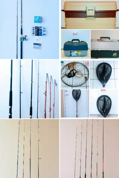 FISHING RODS REELS LURES TACKLES BOXES NETS TOP  NAME BRANDS