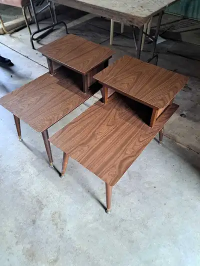 2 Vintage Step Up End Tables 1950s, View more