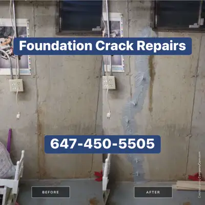 WET BASEMENTS - CONCRETE FOUNDATION CRACK REPAIRS -SAME DAY, View more
