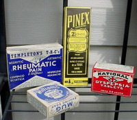 Antique1950s advertising Drug store cardboard boxes