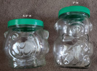 2 VINTAGE KRAFT PEANUT BUTTER "BEARS"  / OURSONS - COIN BANKS