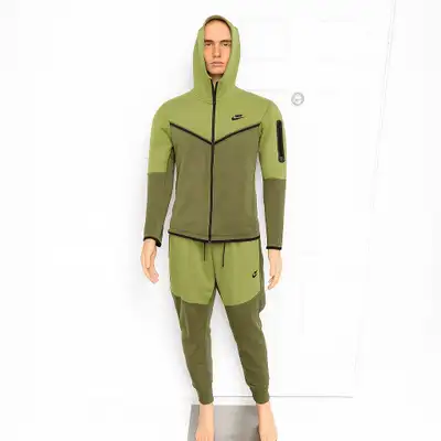 Nike Tech Fleece Men’s Olive Green Hoodie & Jogger Set – Size M, View more