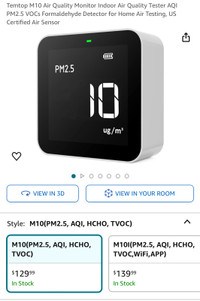 Temtop M10 Air Quality Monitor Indoor Air Quality Tester AQI PM2