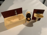 Vintage Doll House Furnishings - 3 piece Bathroom Set
