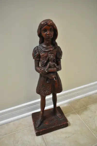 Vintage Theodore DeGroot "Girl with Doll" Sculpture, View more