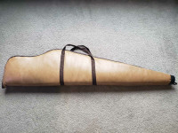 Padded leather rifle case