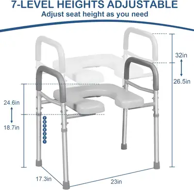 Adjustable Toilet Seat Riser, View more
