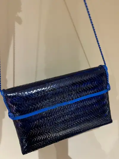 Woven Blue Clutch Purse, View more