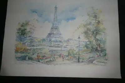 Gravures de Paris,France: tour Eiffel, Mont-St-Michel,, View more