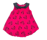 Disney Baby Girl Romper 3-6 Months w Polka Dots Black Neckline 