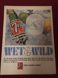 1966 Seven Up Wet & Wild Original Ad