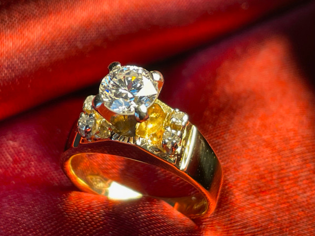 Bague or 14 K avec diamant de 70 points dans Bijoux et montres  à Longueuil/Rive Sud
